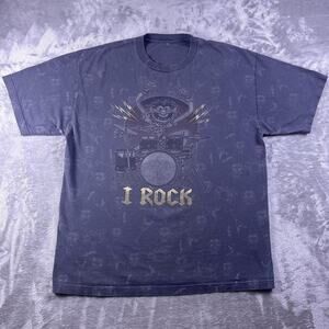 The Muppets Animal I Rock T Shirt Mens XXL All Over Print Drummer Graphic Tee